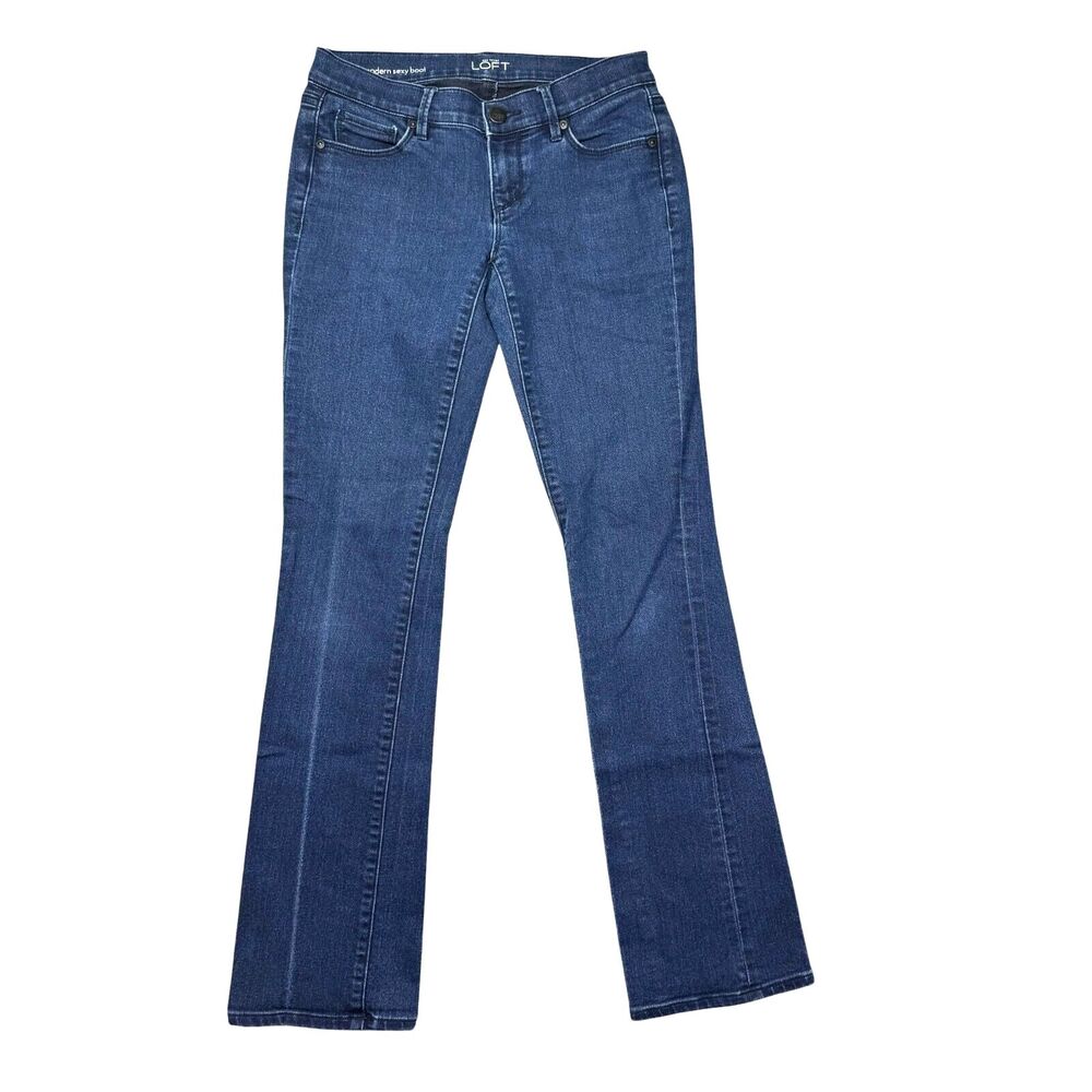 Ann Taylor LOFT Jeans Women's 25/0 Blue Flared Modern Sexy Boot Dark Denim Pants